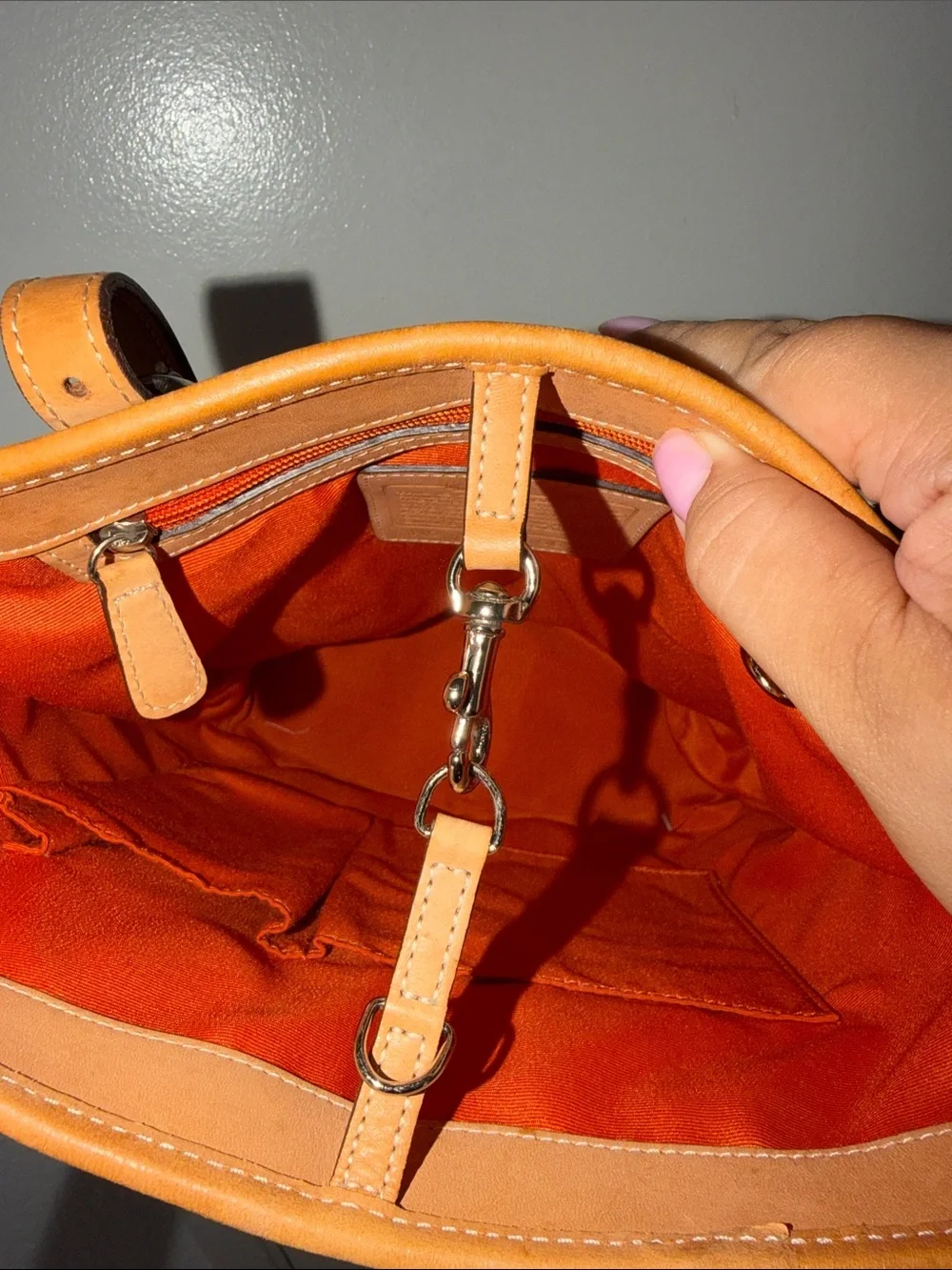 Coach Brown Signature Canvas Tote with Tan Leather Trim